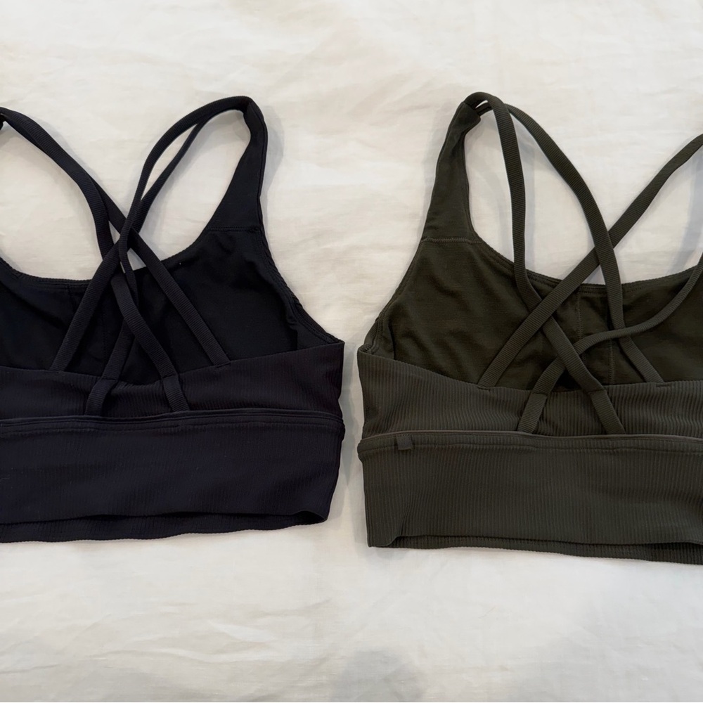 Lululemon Energy Longline Bra in Black and Army Green - Picture 8 of 12